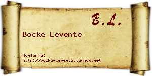 Bocke Levente névjegykártya